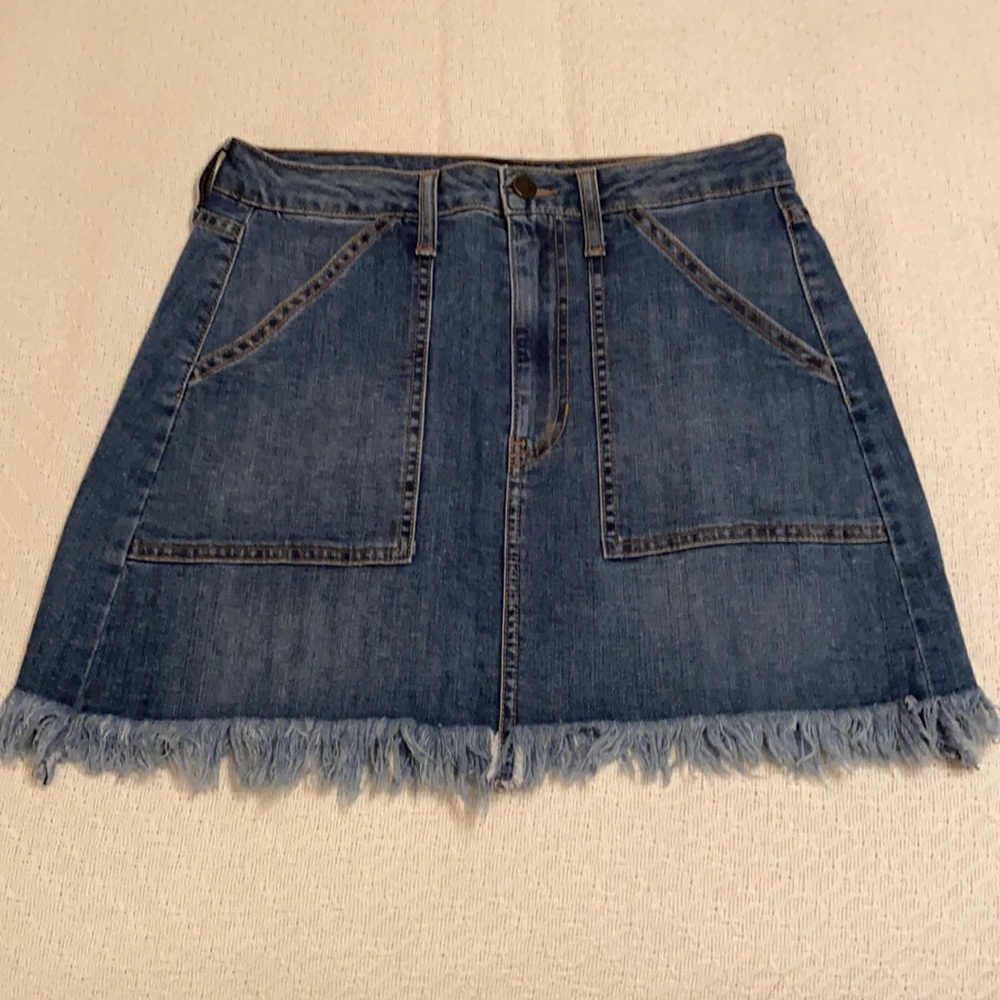 Frayed Denim Skirt